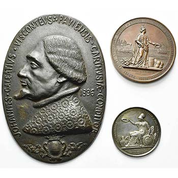 ITALIE, lot de 3 médailles: 1865, ... 