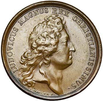 FRANCE, AE médaille, 1687, ... 