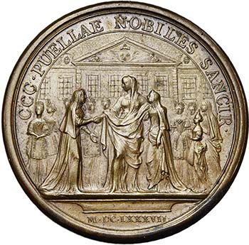 FRANCE, AE médaille, 1687, ... 