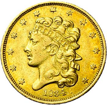 ETATS-UNIS, AV 5 dollars, 1834. ... 