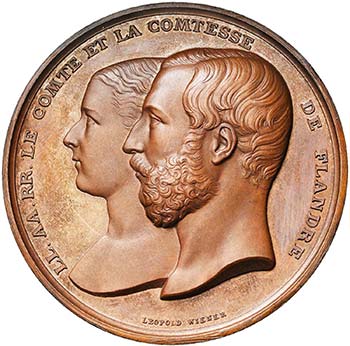 BELGIQUE, AE médaille, 1867, L. ... 