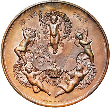 BELGIQUE, AE médaille, 1867, L. ... 