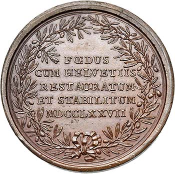 FRANCE, AE médaille, 1777, ... 