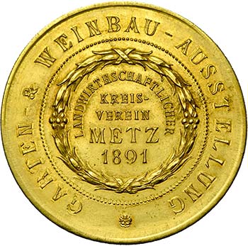 FRANCE, AV médaille, 1891. ... 