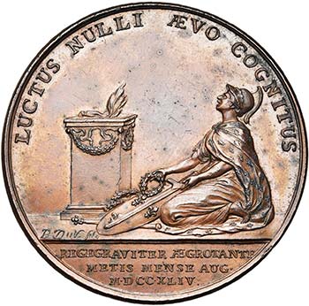 FRANCE, AE médaille, 1744, ... 