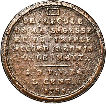 FRANCE, AE médaille, 1785. Loge ... 