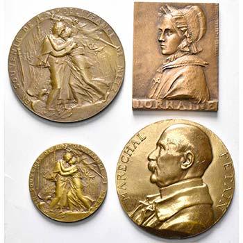 FRANCE, lot de 4 médailles: 1918, ... 