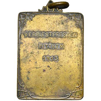 BELGIQUE, AE plaquette, 1913, S. ... 