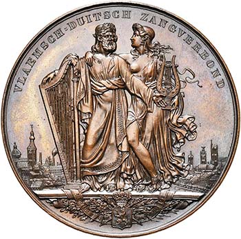 BELGIQUE, AE médaille, 1847, ... 