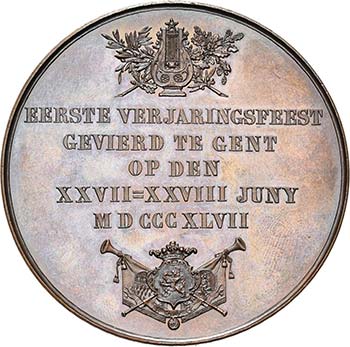 BELGIQUE, AE médaille, 1847, ... 