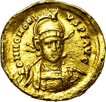 HONORIUS (393-423), AV solidus, ... 
