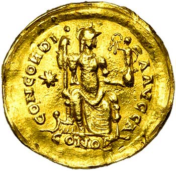 HONORIUS (393-423), AV solidus, ... 