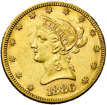 ETATS-UNIS, AV 10 dollars, 1886S. ... 