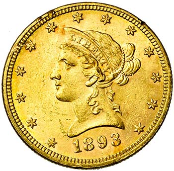 ETATS-UNIS, AV 10 dollars, 1893. ... 