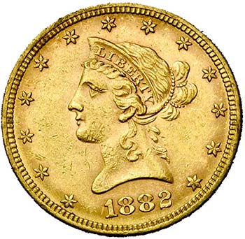 ETATS-UNIS, AV 10 dollars, 1882. ... 