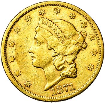 ETATS-UNIS, AV 20 dollars, 1871S. ... 