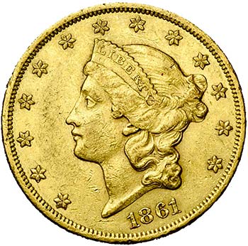 ETATS-UNIS, AV 20 dollars, 1861. ... 