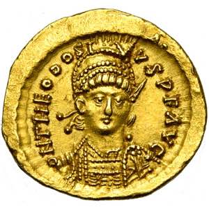 THEODOSE II (402-450), AV solidus, ... 