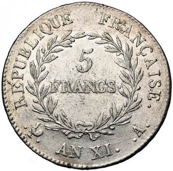 FRANCE, Consulat (1799-1804), AR 5 ... 