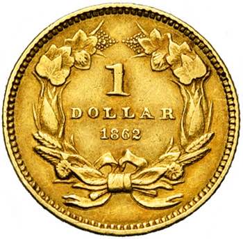ETATS-UNIS, AV 1 dollar, 1862. Fr. ... 