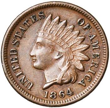 ETATS-UNIS, Cu 1 cent, 1864. K.M. ... 