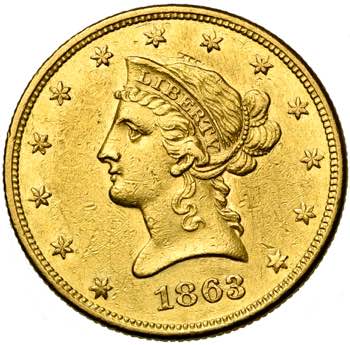 ETATS-UNIS, AV 10 dollars, 1863. ... 