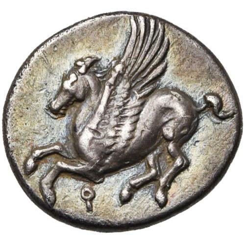CORINTHE, AR drachme, vers 338-300 ... 