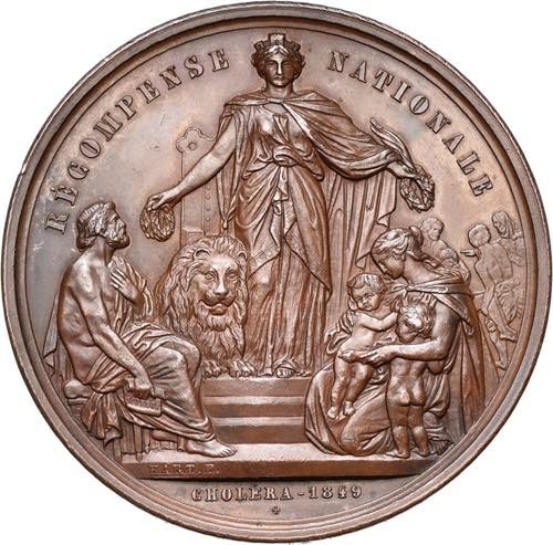 BELGIQUE, AE médaille, 1849, ... 