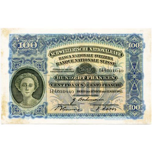 SUISSE, 100 francs, 15.03.1945. ... 