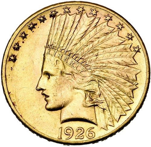 ETATS-UNIS, AV 10 dollars, 1926. ... 