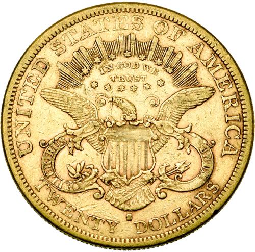 ETATS-UNIS, AV 20 dollars, 1878 S. ... 
