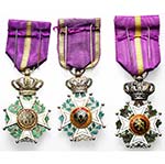BELGIQUE, Ordre de Léopold, lot de 3 croix ... 