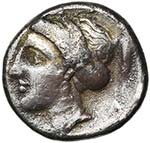 CORINTHE, AR drachme, 350-338 av. J.-C. D/ ... 