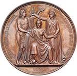 BELGIQUE, AE médaille, 1855, L. Wiener. 25e ... 