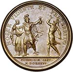 FRANCE, AE médaille, 1676, Mauger. Prise de ... 