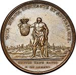 FRANCE, AE médaille, 1691, Mauger. Prise de ... 