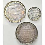 PEROU, lot de 3 médailles en argent: 1868, ... 