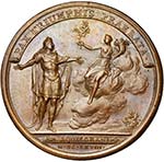 FRANCE, AE médaille, 1668, Mauger. Paix ... 
