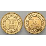 TUNISIA, French Protectorate, lot of 2 pcs: ... 