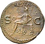 CALIGULA (37-41), AE as, 40, Rome. D/ C ... 