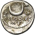 P. Clodius, AR denier, 42 av. J.-C., Rome. ... 