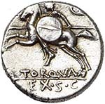 L. Manlius Torquatus, AR denier, 113-112 av. ... 