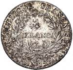 FRANCE, Consulat (1799-1804), AR 1 franc, an ... 