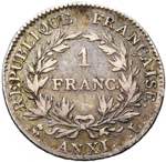 FRANCE, Consulat (1799-1804), AR 1 franc, an ... 