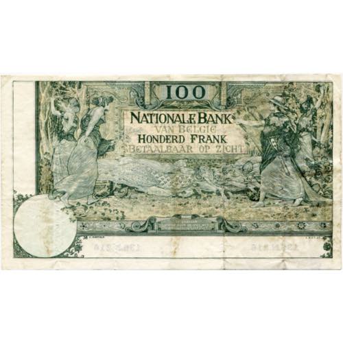 BELGIQUE, Banque Nationale, 100 francs, ... 