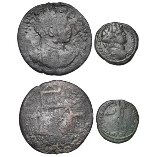 AE lot de 3 bronzes au nom de Caracalla: ... 