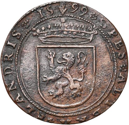 PAYS-BAS MERIDIONAUX, Cu jeton, 1599, ... 