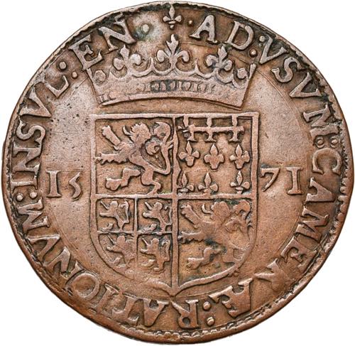 PAYS-BAS MERIDIONAUX, Cu jeton, 1571, ... 