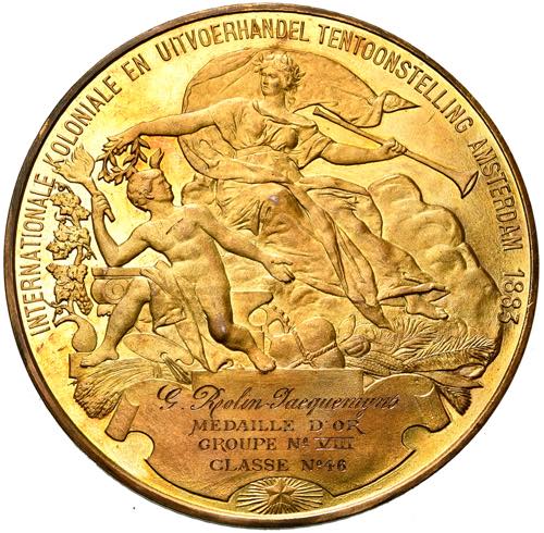 PAYS-BAS, AE doré médaille, 1883, A. ... 