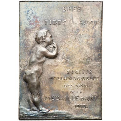 BELGIQUE, AR mat plaquette, 1910, Vermeylen. ... 